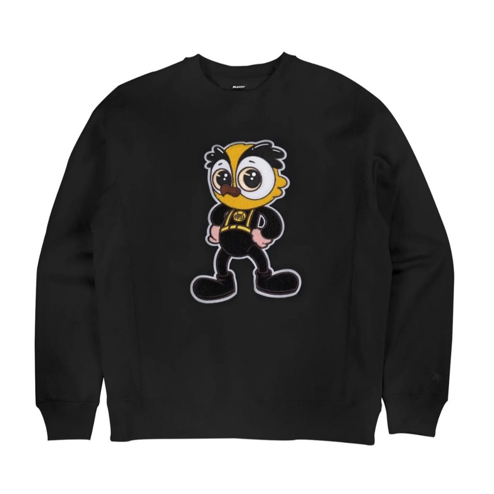 VANOSS® | CHENILLE MASCOT CREWNECK SWEATER (BLACK) LIMITED EDITION